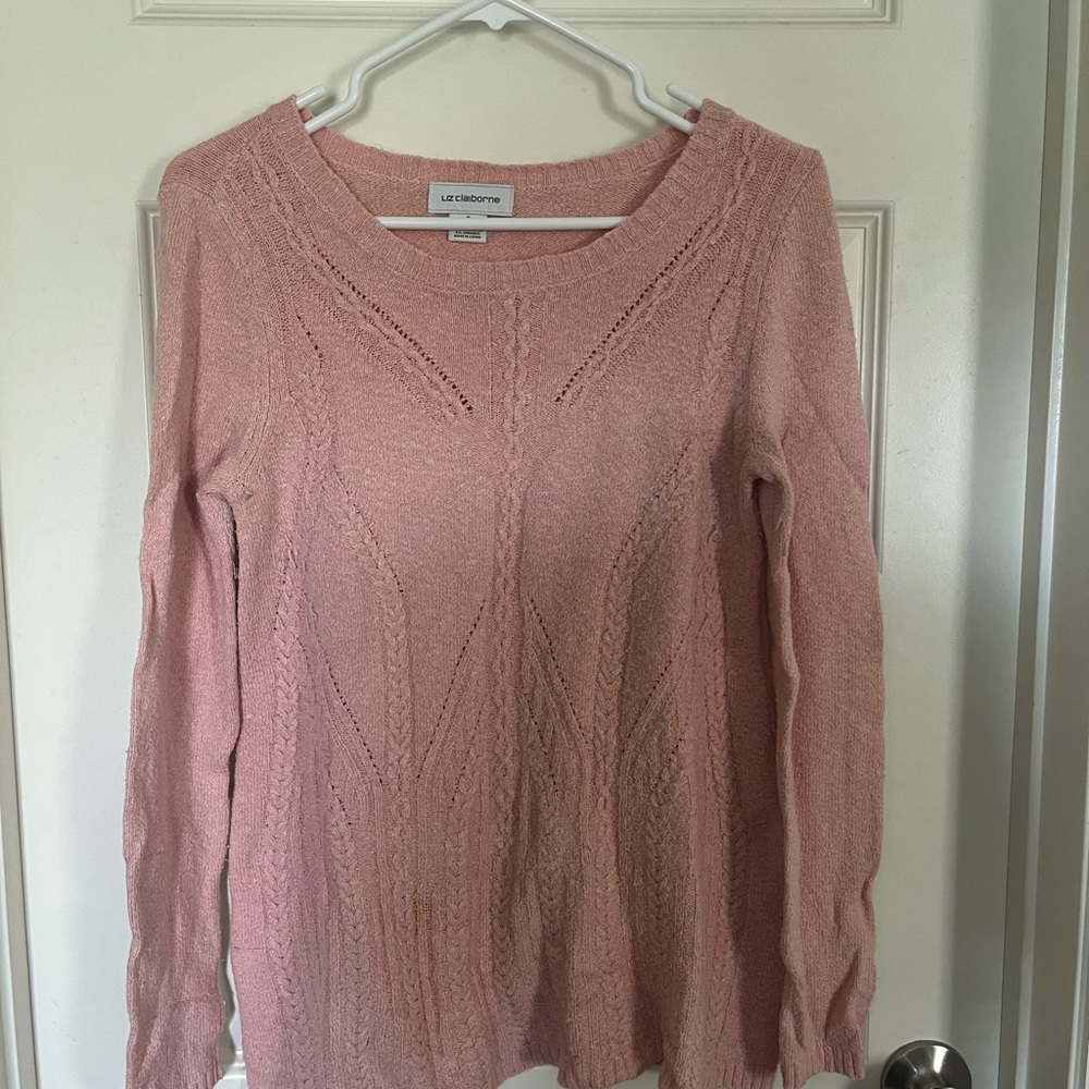 Liz Claiborne Soft Pink Crew Neck Sweater